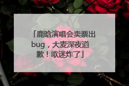 鹿晗演唱会卖票出bug，大麦深夜道歉！歌迷炸了